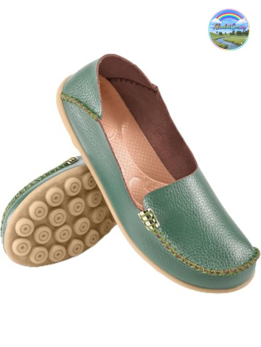 Womens Comfort Round Toe Slip On Loafers - Faux Leather Memory Foam Flats
